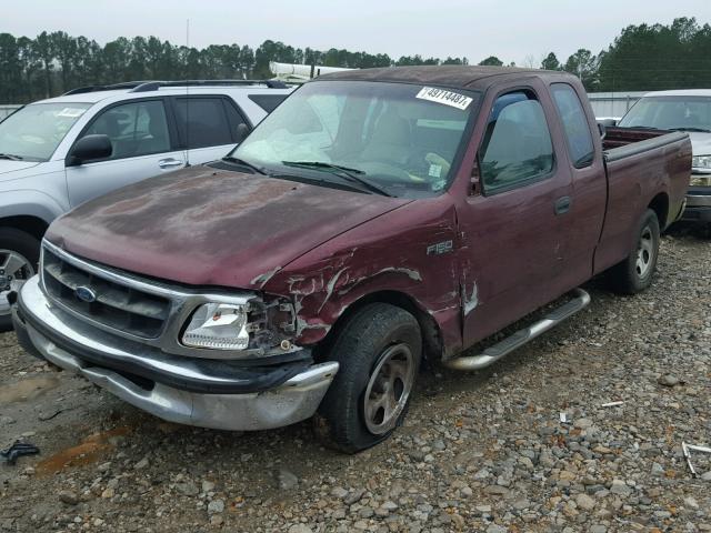 2FTZX1722WCA66535 - 1998 FORD F150 BURGUNDY photo 2