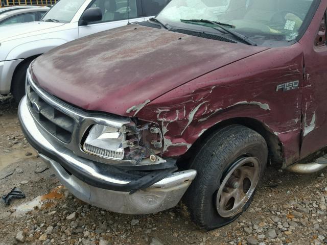 2FTZX1722WCA66535 - 1998 FORD F150 BURGUNDY photo 9