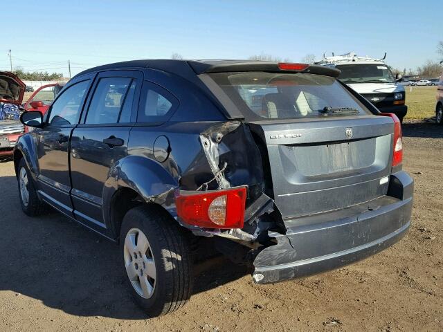 1B3HB28B47D428348 - 2007 DODGE CALIBER BLACK photo 3