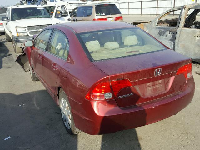 JHMFA16527S003544 - 2007 HONDA CIVIC LX RED photo 3