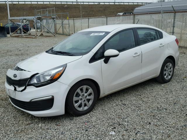 KNADM4A34G6553289 - 2016 KIA RIO LX WHITE photo 2