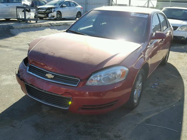 2G1WT58K081218971 - 2008 CHEVROLET IMPALA LT RED photo 2