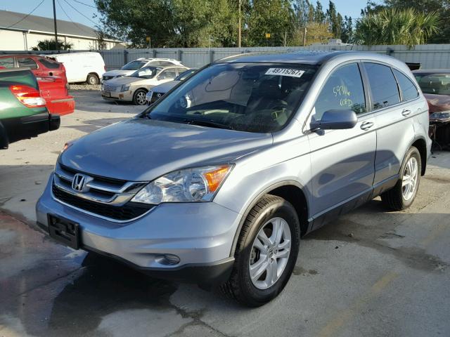 5J6RE3H7XBL039329 - 2011 HONDA CR-V EXL BLUE photo 2