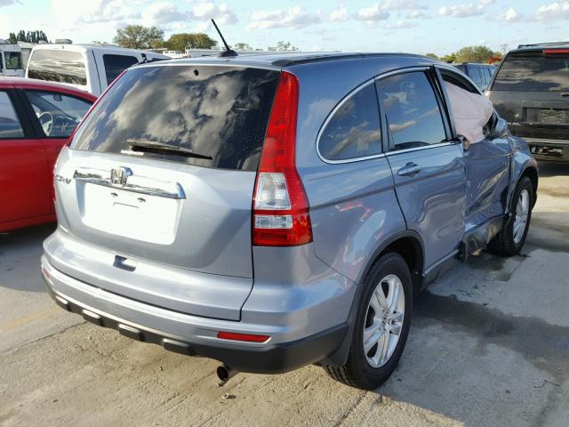 5J6RE3H7XBL039329 - 2011 HONDA CR-V EXL BLUE photo 4