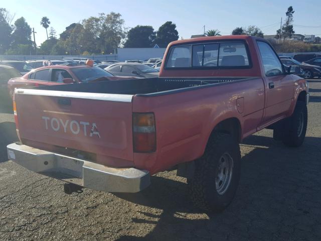 JT4VN02D1K6001729 - 1989 TOYOTA PICKUP 1/2 RED photo 4