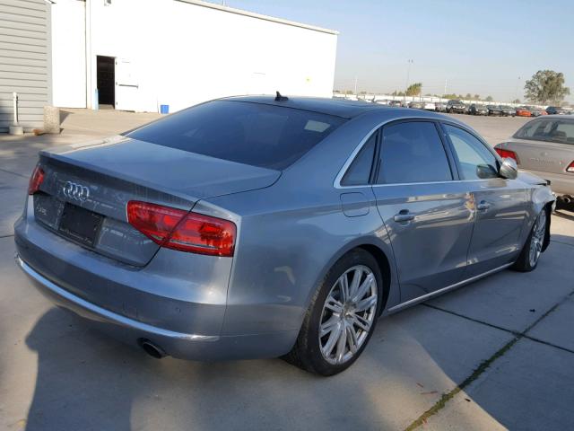 WAURGAFD9DN027576 - 2013 AUDI A8 L QUATT GRAY photo 4