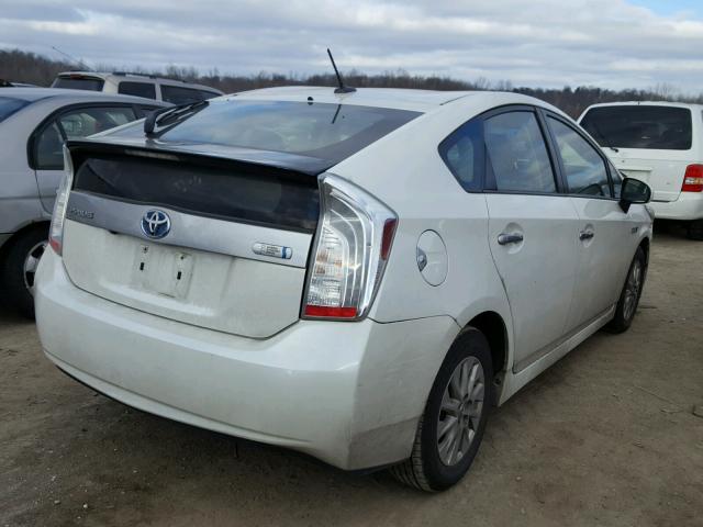 JTDKN3DP2C3026475 - 2012 TOYOTA PRIUS PLUG WHITE photo 4