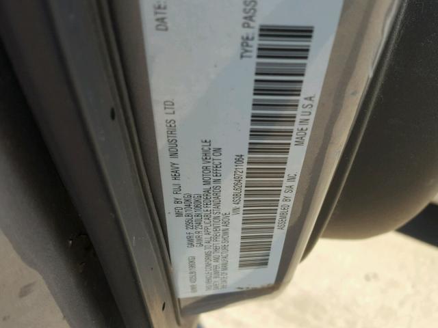 4S3BL626497211064 - 2009 SUBARU LEGACY 2.5 GRAY photo 10