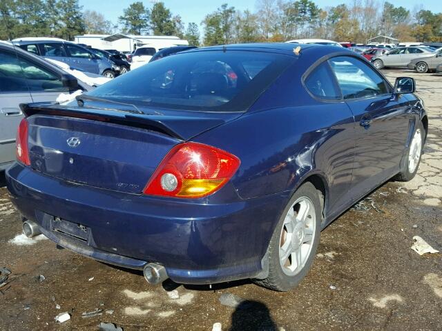 KMHHN65F13U050144 - 2003 HYUNDAI TIBURON GT BLUE photo 4