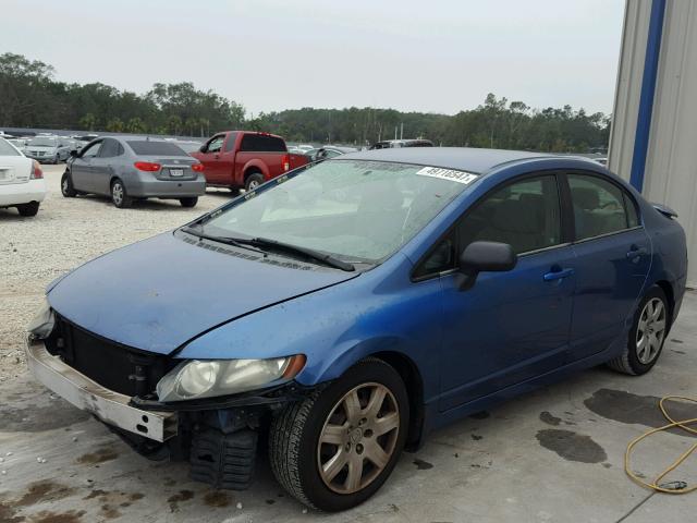 1HGFA16546L123065 - 2006 HONDA CIVIC LX BLUE photo 2