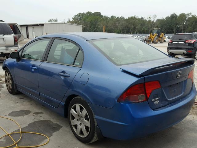 1HGFA16546L123065 - 2006 HONDA CIVIC LX BLUE photo 3