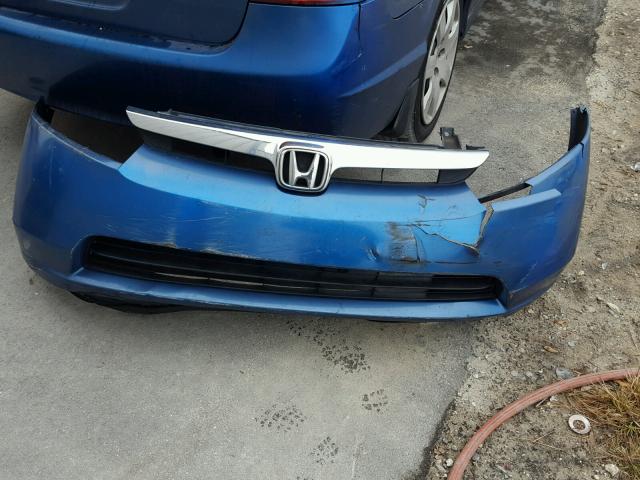 1HGFA16546L123065 - 2006 HONDA CIVIC LX BLUE photo 9