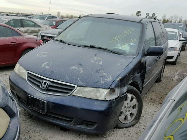 5FNRL189X4B103828 - 2004 HONDA ODYSSEY EX BLUE photo 2