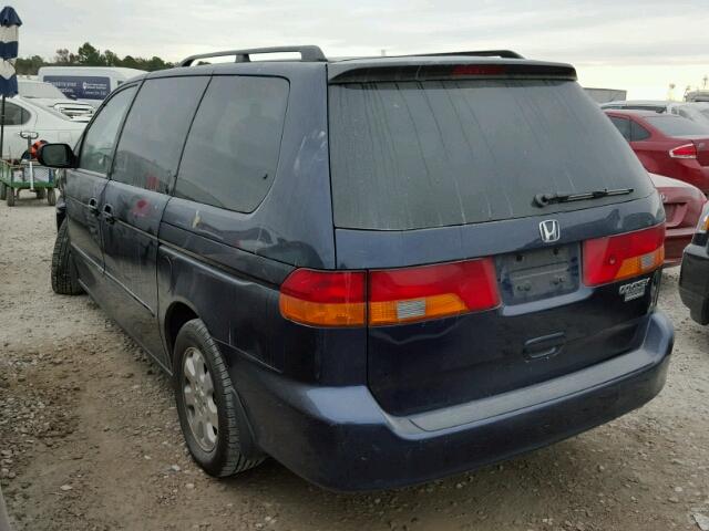 5FNRL189X4B103828 - 2004 HONDA ODYSSEY EX BLUE photo 3