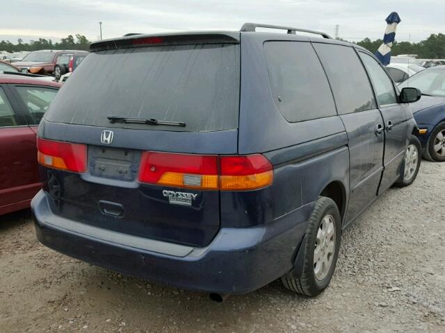 5FNRL189X4B103828 - 2004 HONDA ODYSSEY EX BLUE photo 4