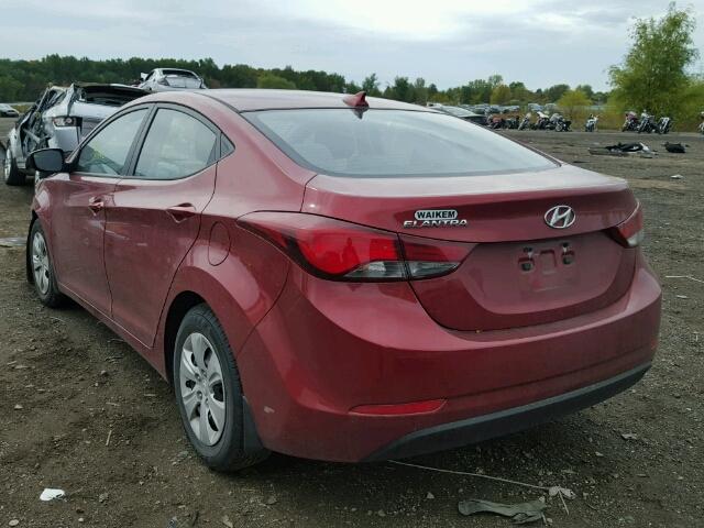 5NPDH4AE2GH759077 - 2016 HYUNDAI ELANTRA SE RED photo 3