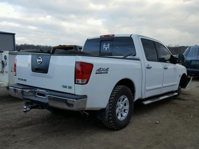 1N6AA07B84N519425 - 2004 NISSAN TITAN XE WHITE photo 4