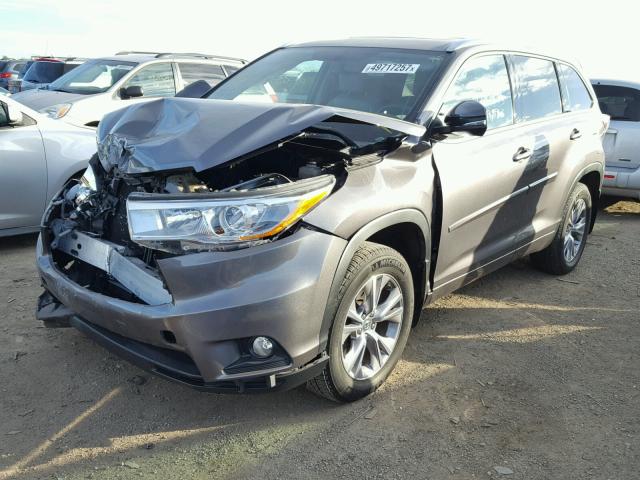 5TDJKRFH3FS105380 - 2015 TOYOTA HIGHLANDER GRAY photo 2