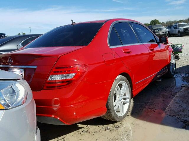 WDDGF4HB1ER304232 - 2014 MERCEDES-BENZ C 250 RED photo 4