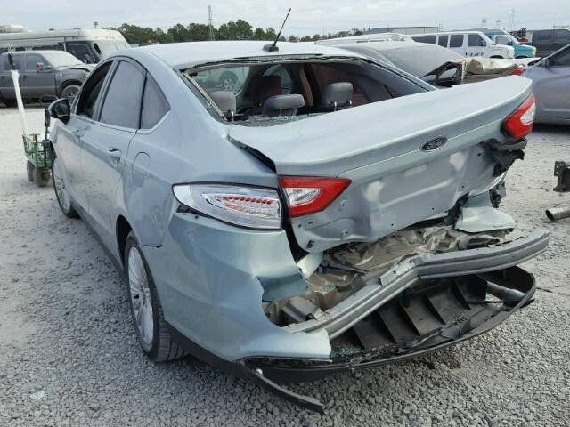 3FA6P0UU3ER398112 - 2014 FORD FUSION S H BLUE photo 3