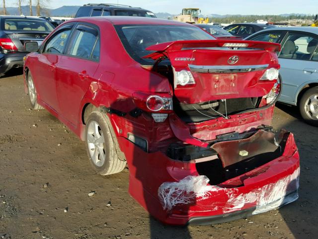 2T1BU4EE1CC862436 - 2012 TOYOTA COROLLA BA RED photo 3