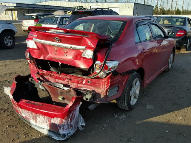 2T1BU4EE1CC862436 - 2012 TOYOTA COROLLA BA RED photo 4