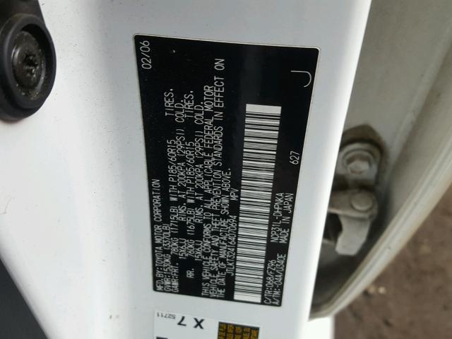 JTLKT324164070694 - 2006 TOYOTA SCION XB Blanco foto 10