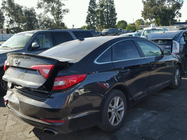 5NPE24AF2FH257571 - 2015 HYUNDAI SONATA SE BLACK photo 4