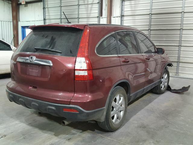 JHLRE38747C037253 - 2007 HONDA CR-V EXL MAROON photo 4