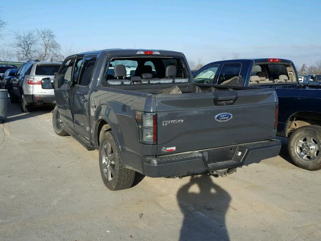 1FTEW1EP2GKD09578 - 2016 FORD F150 SUPER GRAY photo 3