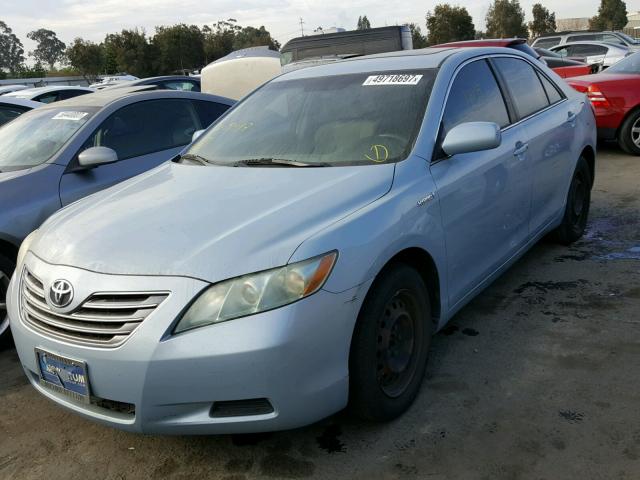 4T1BB46K68U062439 - 2008 TOYOTA CAMRY HYBR BLUE photo 2