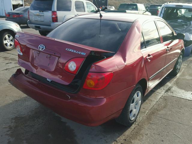 1NXBR32EX4Z254558 - 2004 TOYOTA COROLLA CE RED photo 4