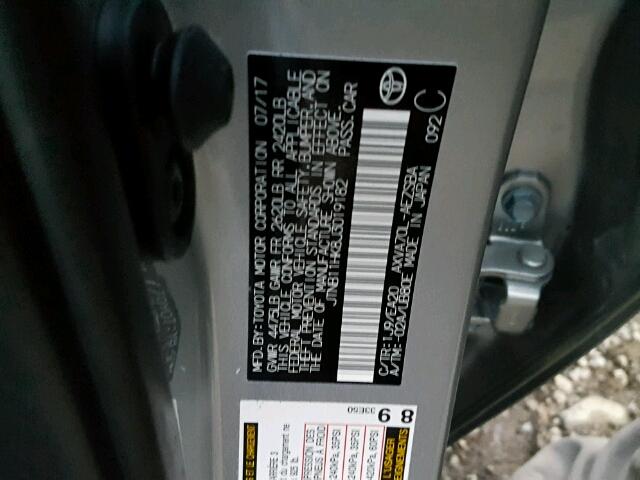 JTNB11HK8J3019182 - 2018 TOYOTA CAMRY L 银色 照片 10