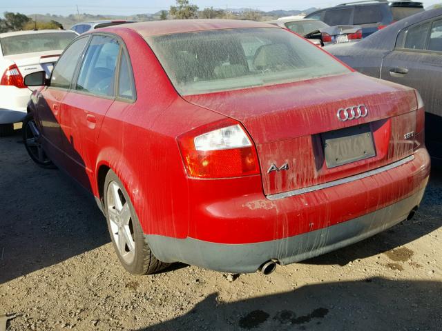 WAUJC68E73A103555 - 2003 AUDI A4 1.8T RED photo 3