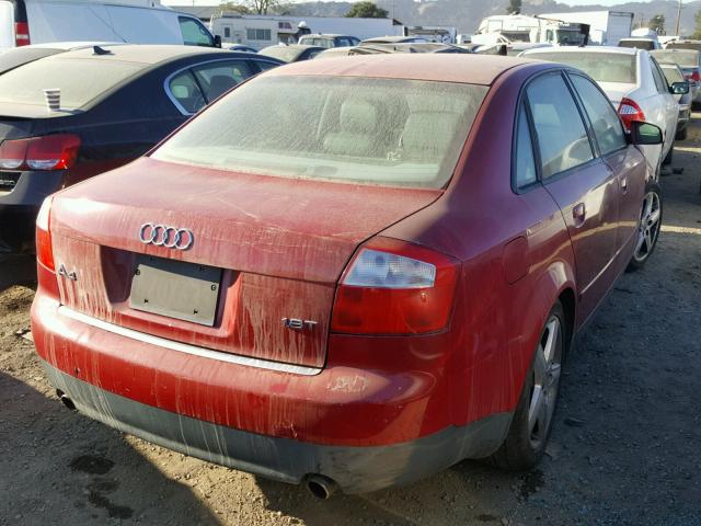 WAUJC68E73A103555 - 2003 AUDI A4 1.8T RED photo 4