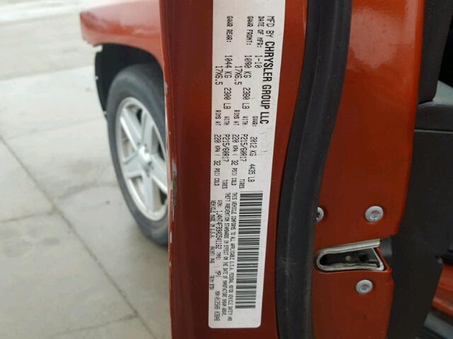 1J4NT4FB9AD541162 - 2010 JEEP COMPASS SP ORANGE photo 10