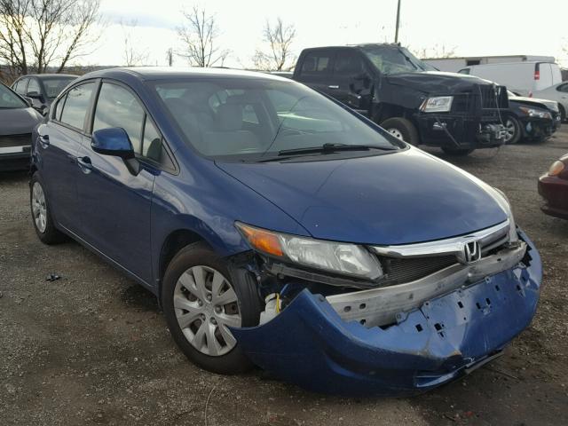 19XFB2F5XCE322756 - 2012 HONDA CIVIC LX BLUE photo 1