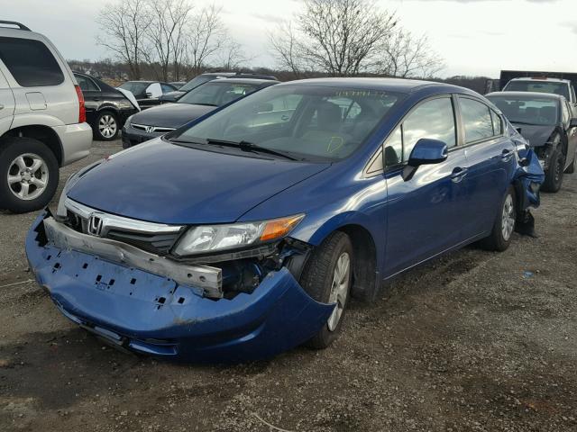 19XFB2F5XCE322756 - 2012 HONDA CIVIC LX BLUE photo 2