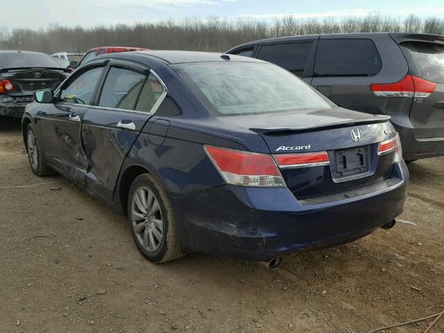 1HGCP3F81CA000953 - 2012 HONDA ACCORD EXL BLUE photo 3