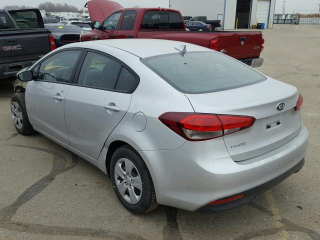 3KPFK4A72HE152761 - 2017 KIA FORTE LX SILVER photo 3