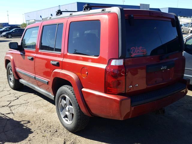 1J8HG48K76C207254 - 2006 JEEP COMMANDER BURGUNDY photo 3