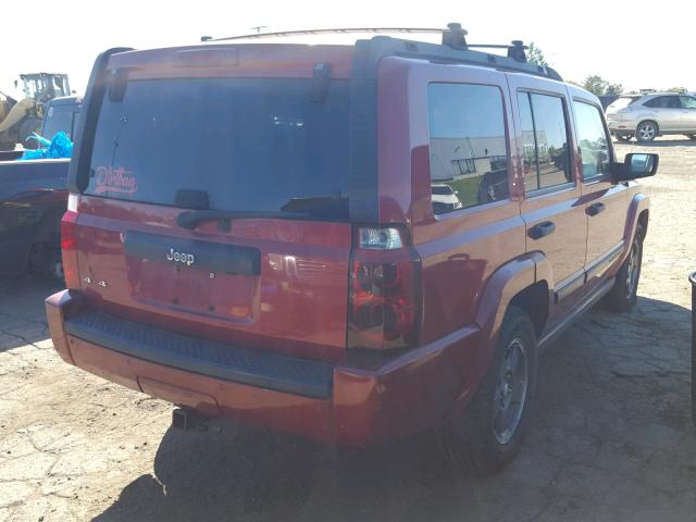 1J8HG48K76C207254 - 2006 JEEP COMMANDER BURGUNDY photo 4