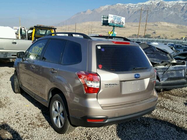 JF2SJABC4FH468263 - 2015 SUBARU FORESTER 2 BEIGE photo 3