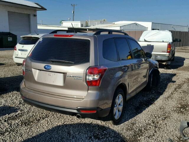 JF2SJABC4FH468263 - 2015 SUBARU FORESTER 2 BEIGE photo 4