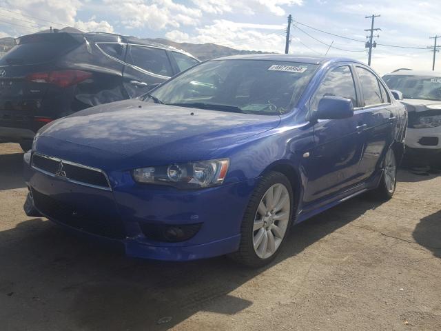 JA3AU86U28U040973 - 2008 MITSUBISHI LANCER GTS BLUE photo 2