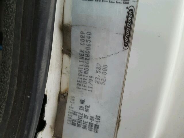 1FUYTMDB6YHG06540 - 2000 FREIGHTLINER MEDIUM CON WHITE photo 10