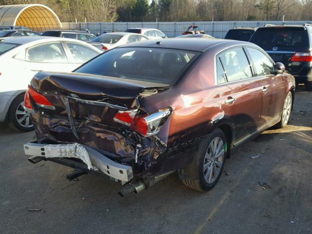 4T1BK3DBXBU410067 - 2011 TOYOTA AVALON BAS MAROON photo 4