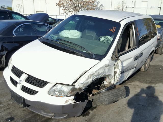 1B4GP25362B737779 - 2002 DODGE CARAVAN SE WHITE photo 2