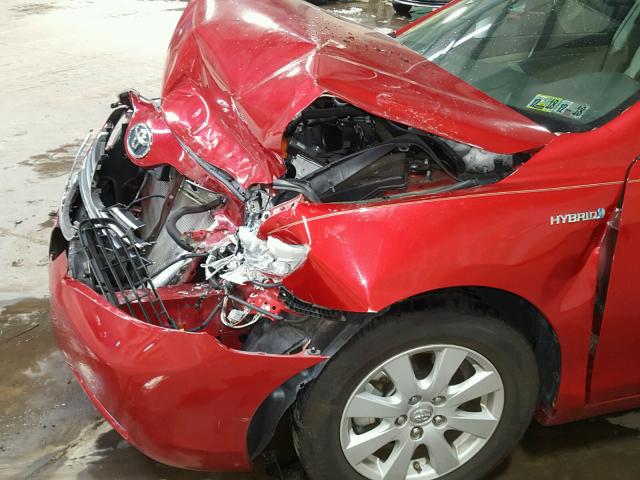 4T1BB46K18U058900 - 2008 TOYOTA CAMRY HYBR RED photo 9