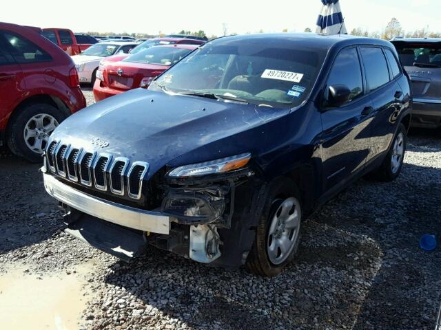 1C4PJLABXFW791348 - 2015 JEEP CHEROKEE S BLUE photo 2